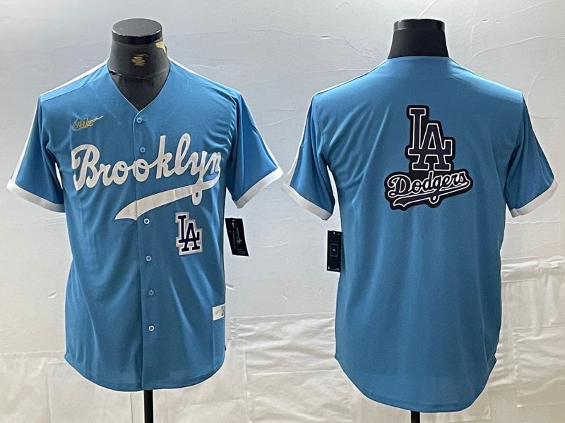 Men Los Angeles Dodgers Blank Light blue Throwback 2024 Nike MLB Jersey style 9